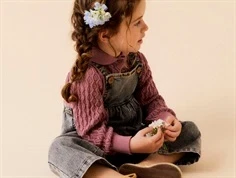 Lil Atelier light grey denim overall bukser